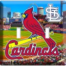 ST LOUIS CARDINALS MLB BASEBALL TEAM MASCOT DOUBLE LIGHT SWITCH WALL PLATE DECOR ST LOUIS CARDINALS MLB BASEBALL TEAM MASCOT DOUBLE LIGHT SWITCH WALL PLATE DECOR