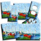 CLAUDE MONET RED BOATS ON LAKE PAINTING LIGHT SWITCH OUTLET WALL PLATES ROOM ART CLAUDE MONET RED BOATS ON LAKE PAINTING LIGHT SWITCH OUTLET WALL PLATES ROOM ART