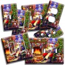 SANTA CLAUS VINTAGE CHRISTMAS TREE FIREPLACE LIGHT SWITCH OUTLET ART WALL PLATES SANTA CLAUS VINTAGE CHRISTMAS TREE FIREPLACE LIGHT SWITCH OUTLET ART WALL PLATES