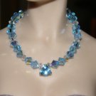 Icy Blue Topaz Sterling Silver Filigree Necklace