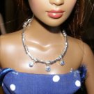 Twisted silver with blue crystals