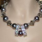 Black Pearls & Ice Necklace