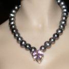 Black Pearl Pink Ice Heart