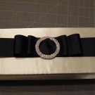 Satin Clutch with Rhinestone Buckle