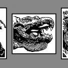Wolf,Gator,Lion Set of Prints