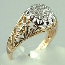 Super Sparkly Diamond Cluster 14k Gold Estate Ring