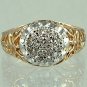 Super Sparkly Diamond Cluster 14k Gold Estate Ring