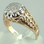 Super Sparkly Diamond Cluster 14k Gold Estate Ring