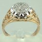 Super Sparkly Diamond Cluster 14k Gold Estate Ring