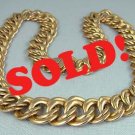 Luxurious 14K Gold Curb Link Estate Necklace 17" Italy