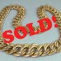 Luxurious 14K Gold Curb Link Estate Necklace 17" Italy