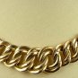 Luxurious 14K Gold Curb Link Estate Necklace 17" Italy