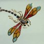 Vintage Dragonfly Pin Brooch 14k Gold Enamel Diamond