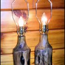 2 Black Locust Log Table lamps