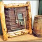 Handcrafted Black Locust Log Mirror