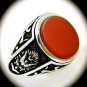 OTTOMAN EMPIRE Vintage MAN Carnelian Gem SOLID 925 STERLING SILVER RING Size 9.5