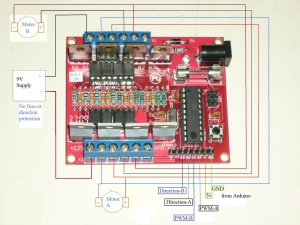 Attiny2313 optoisolated motor driver for Arduino PIC