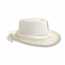LADIES WHITE SCALA SEXY GAMBLER COWBOY STRAW DRESS HAT