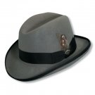 Mens GREY BLACK HOMBURG Godfather Fedora Top Hat M L XL