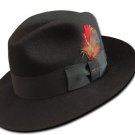 BLACK FEDORA HAT Lined Godfather Dress Blues Rock * XXL