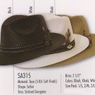 Stacy Adams * BLACK FEDORA TOYO STRAW HAT SUN SAFARI M