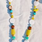 The Forest: 2 - Shell Pendant Beaded Necklace - Glass, Wood, Pearls, Jade, Metal, White Quartz