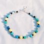 The Garden: 01 - Natural Beaded Necklace - Rose Quartz, Onyx, Dyed Jade, Plastic