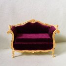1/12 dollhouse miniature French purple velvet sofa new