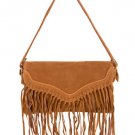 New Design Suede Camel Women Handbag Bag Purse fringes