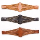 NEW DESIGN CAMEL/BROWN/BLACK BELT ELASTIC BRONZE STUDS