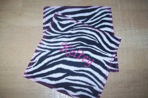 Monogrammed Zebra Print Hot Pink Wash Cloths