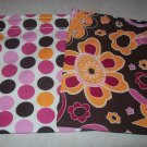 Polka Dot &  Brown Floral Reusable Sandwich/Snack Bag Set