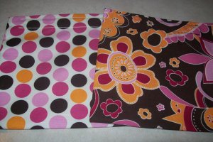 Polka Dot &  Brown Floral Reusable Sandwich/Snack Bag Set