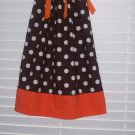 Chocolate Brown White Polka Dot Fall  Thanksgiving Pillowcase Dress