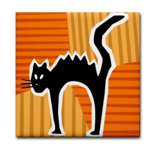 BLACK CAT *20* tile coaster
