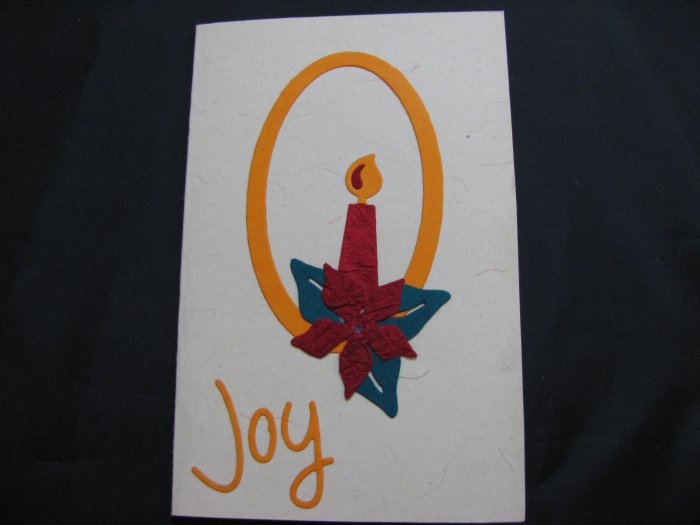 (JOY 02) "Joy" Candle Handmade Greeting Card