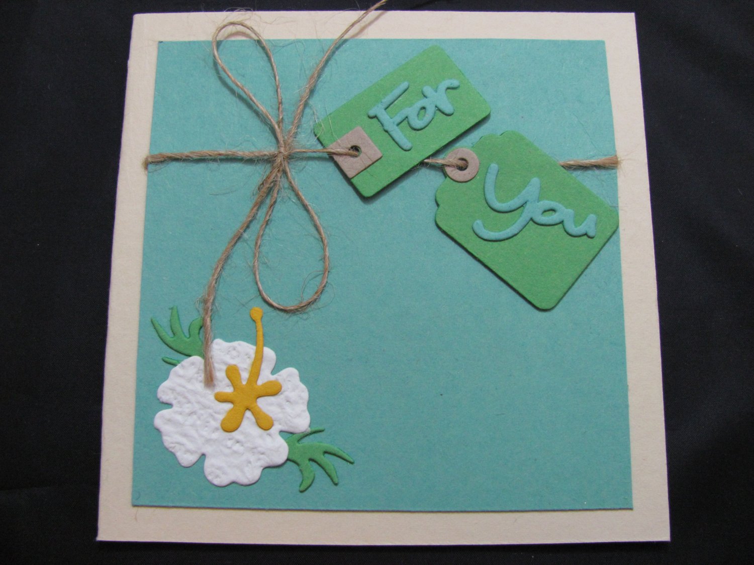 (PKG 01) "For You" Hibiscus Handmade Greeting Card