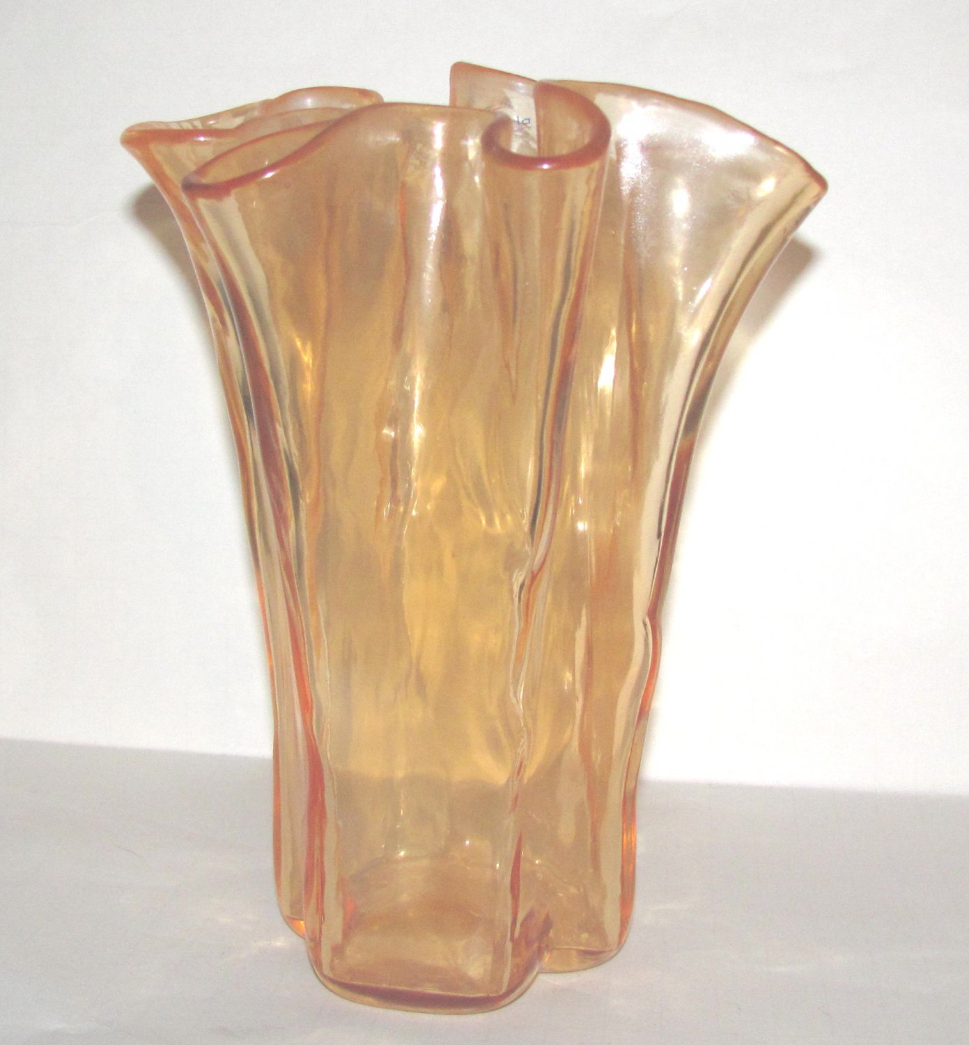 Muurla Finland 8 inch Handkerchief Vase Orange w Label