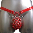 New Men's Sexy G-String Underwear PVC Dessous Red Lingerie #GT89