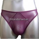 Men's Spandex Thong Underwear C-Thru Purple Lingerie #TH104