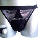 New Men's Sexy Brief Spandex Thong Underwear Black with Silver Lingerie #TH138