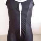 Men's Sexy Stretch Boxer Bodysuit Black With Zip #BD36