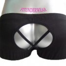 New Men's Sexy Boxer Brief Underwear Black Dessous Open Back Lingeire #BX152