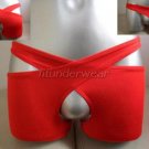 New Men's Sexy Boxer Underwear Red 2in1 Lingerie #BX70