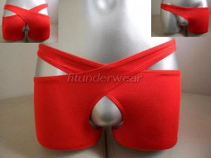 New Men's Sexy Boxer Underwear Red 2in1 Lingerie #BX70