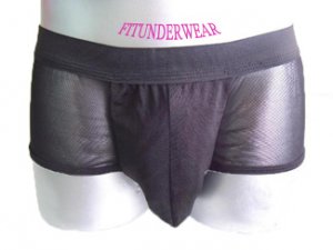 New Men's Sexy Boxer Underwear Black Lingerie #BX154