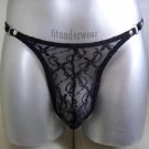 New Men's Sexy G-String T-Back Underwear Black See Thru Lingerie #GT11