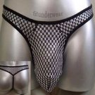Men's Sexy Lingerie Checker Thong Underwear C-Thru #TH12