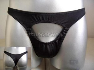 Men's Brief Spandex Thong Underwear Black size-S-L#TH52