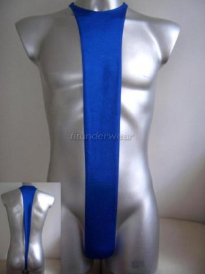 New Men's Sexy Spandex Thong Bodysuit Blue Lingerie #BD90